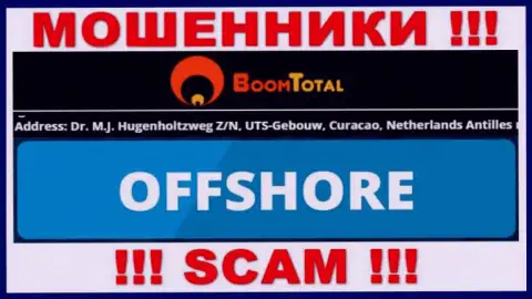 Бум Тотал - это мошенническая компания, расположенная в офшоре Dr. M.J. Hugenholtzweg Z/N, UTS-Gebouw, Curacao, Netherlands Antilles, будьте бдительны