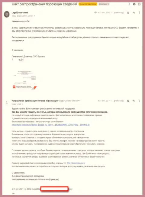 Пожелания мошенников Borsell Ru удалить информационную статью об их ухищрениях с интернет сети