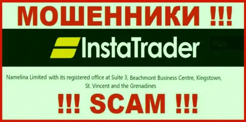 Будьте очень внимательны - организация Insta Trader осела в оффшорной зоне по адресу: Suite 3, ​Beachmont Business Centre, Kingstown, St. Vincent and the Grenadines и грабит людей