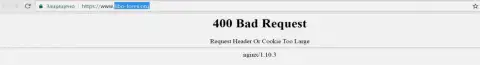 Официальный веб-сайт компании FIBO Group Ltd несколько дней вне доступа и выдает - 400 Bad Request