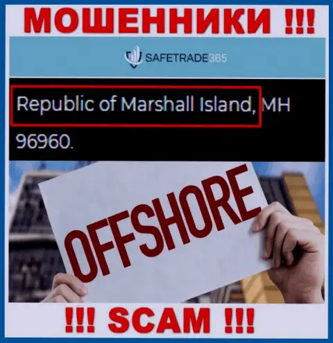 Marshall Island - оффшорное место регистрации шулеров SafeTrade 365, расположенное на их интернет-ресурсе