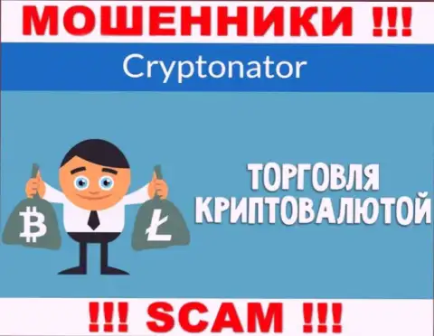 Тип деятельности противозаконно действующей компании Криптонатор Ком - это Crypto trading