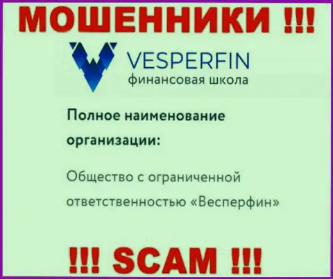 Инфа про юридическое лицо internet-лохотронщиков ВесперФин Ком - ООО Весперфин, не спасет Вас от их лап