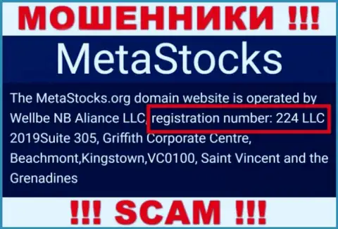 Регистрационный номер конторы MetaStocks - 224 LLC 2019