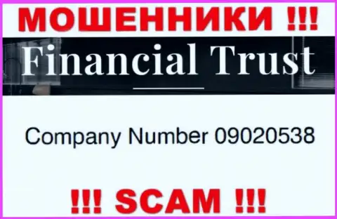 Регистрационный номер еще одних мошенников сети internet конторы Financial-Trust Ru: 09020538