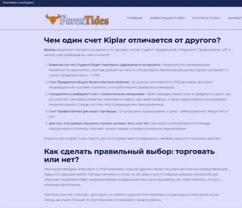 Важная информация о форекс-дилинговой организации Kiplar на сайте forextides com