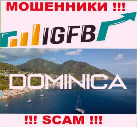 На веб-портале IGFB One отмечено, что они находятся в офшоре на территории Dominica