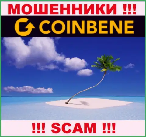 Мошенники CoinBene Com нести ответственность за собственные неправомерные деяния не желают, так как информация о юрисдикции спрятана
