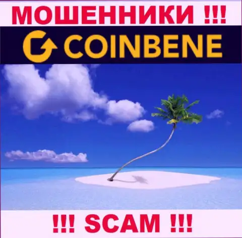 Мошенники CoinBene Com нести ответственность за собственные неправомерные деяния не желают, так как информация о юрисдикции спрятана