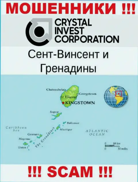 Saint Vincent and the Grenadines - это официальное место регистрации организации CRYSTAL Invest Corporation LLC