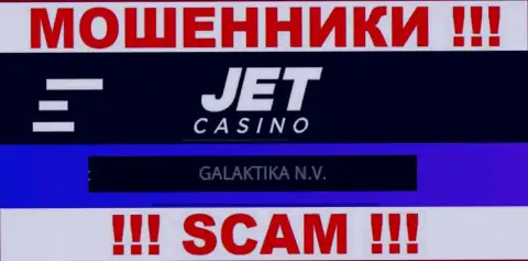 Сведения о юридическом лице Jet Casino, ими оказалась организация GALAKTIKA N.V.
