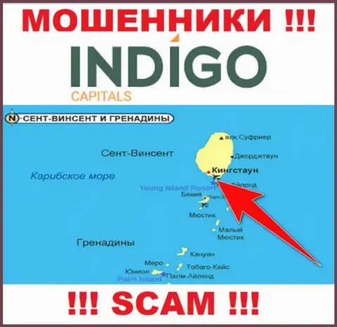 Мошенники IndigoCapitals Com находятся на оффшорной территории - Kingstown, St Vincent and the Grenadines