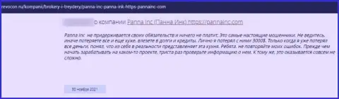 Объективный отзыв клиента, который оказался нагло одурачен internet-мошенниками Panna Inc