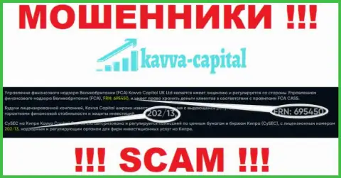 Вы не сможете вернуть средства из компании Kavva Capital UK Ltd, даже если узнав их номер лицензии на осуществление деятельности с официального веб-портала