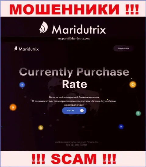 Официальный web-сайт Maridutrix Com - это разводняк с красивой оберткой