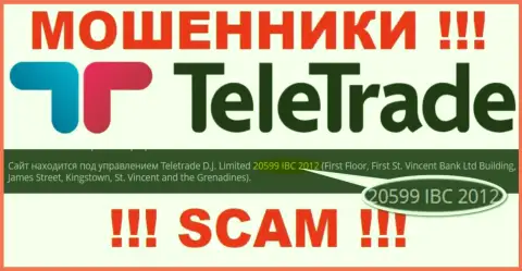 Номер регистрации мошенников TeleTrade Ru (20599 IBC 2012) не доказывает их порядочность