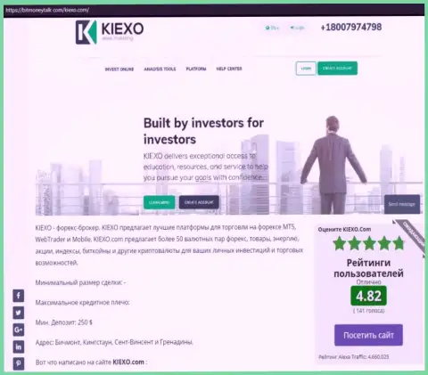 Рейтинг Форекс организации Kiexo Com, размещенный на портале bitmoneytalk com