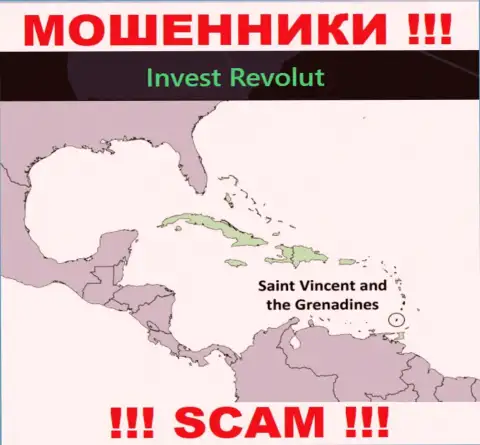 Invest Revolut зарегистрированы на территории - Kingstown, St Vincent and the Grenadines, избегайте сотрудничества с ними