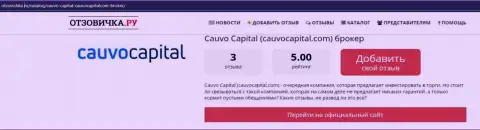 Фирма Кауво Капитал, в краткой обзорной статье на онлайн-сервисе otzovichka ru