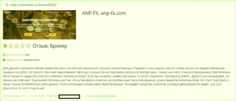 Детальная картина мошеннических манипуляций Форекс дилинговой конторы ANPFX в достоверном отзыве forex трейдера