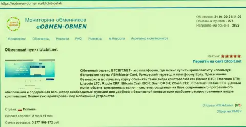 Материалы о компании BTCBit на онлайн-сайте eobmen-obmen ru