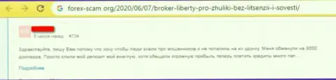 Совместное взаимодействие с обманной форекс брокерской организацией Liberty Pro приводит к потере всех Ваших депозитов (достоверный отзыв валютного трейдера)